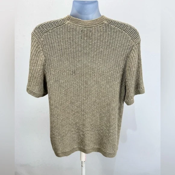 ABERCROMBIE & FITCH Men's taupe open knit crewneck sweater size M - Picture 6 of 14